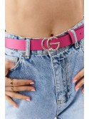 Women\'s fuchsia leather belt P031 - Online store - Boutique